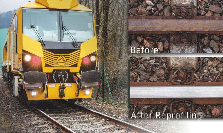 Before and after rail miling