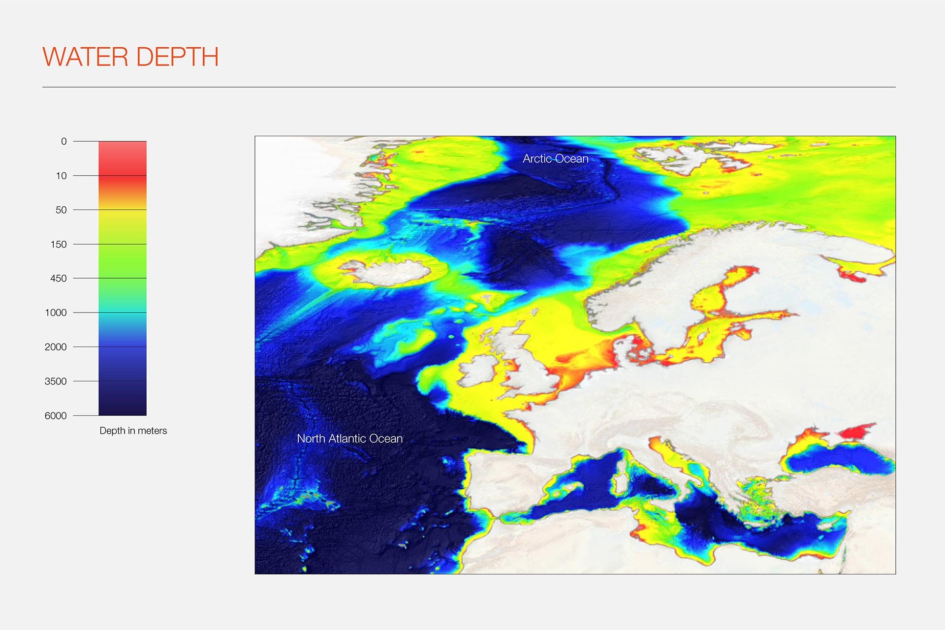 water depth map for offshore wind infrastructure