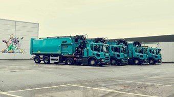 blå lastbiler af Aalborg Forsyning