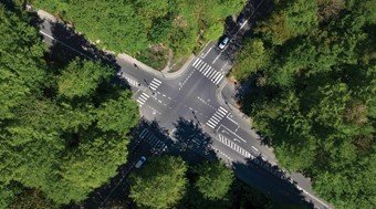 crossroad from above