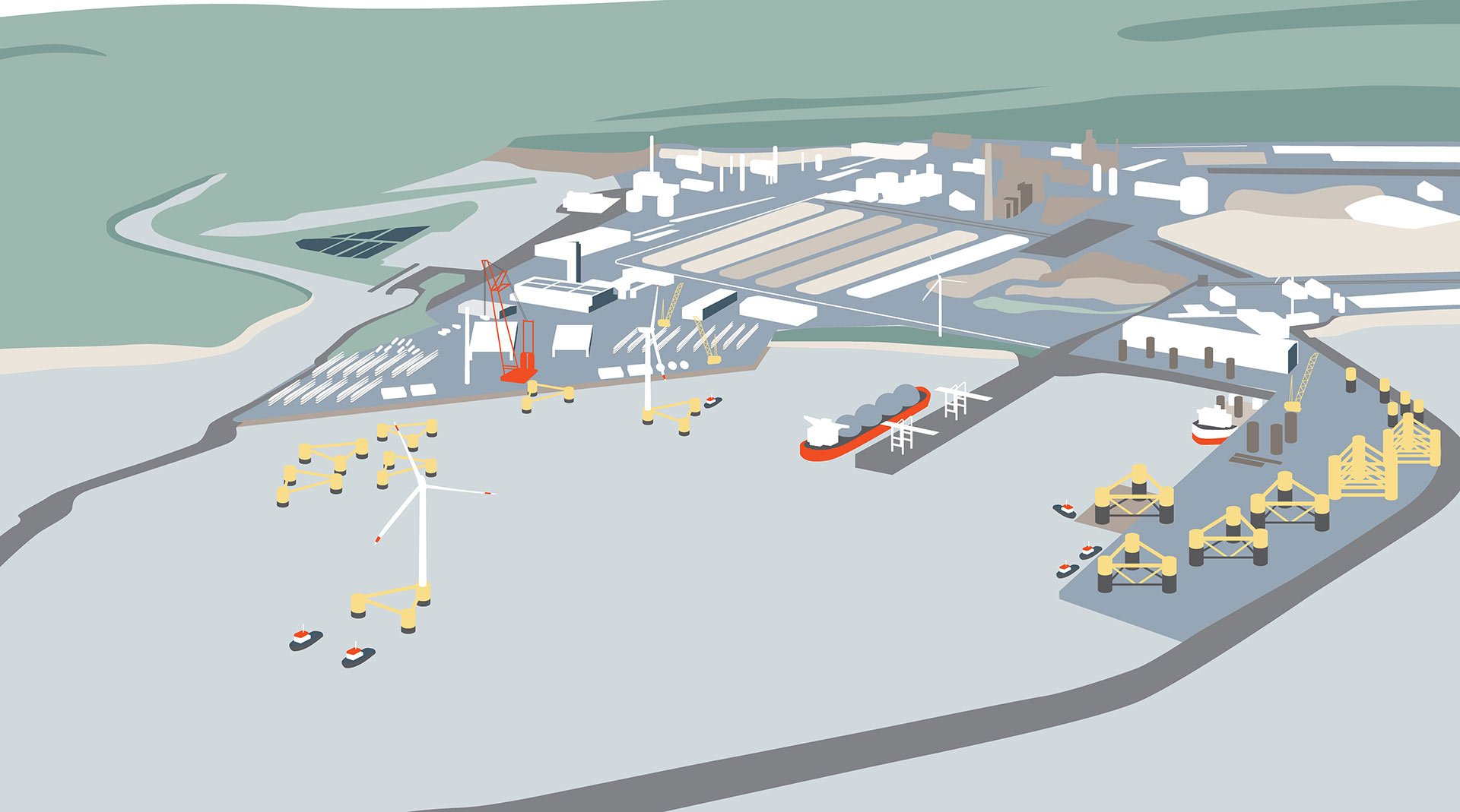 Floating offshore wind assembly and maintenance - infrastructure