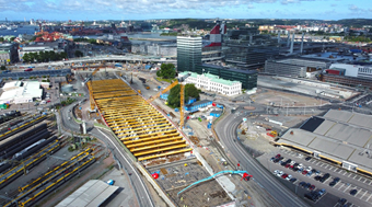 Göteborgs nya centralstation byggs 