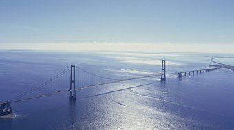 The great belt bridge view with a horison