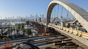 Los Angeles viaduct construction