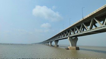 Padma bridge in Bangladesh from the side