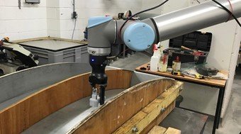 robotic machine printing self-sensing cement