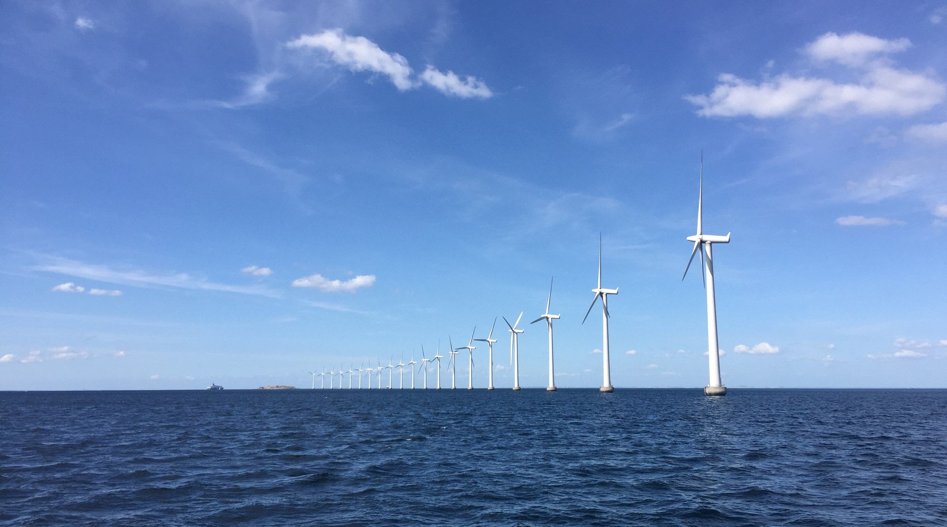 wind farm mills in the sea