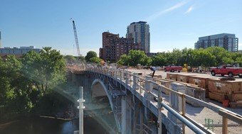 Construction of the Third Avenue bridge in Minneapolis